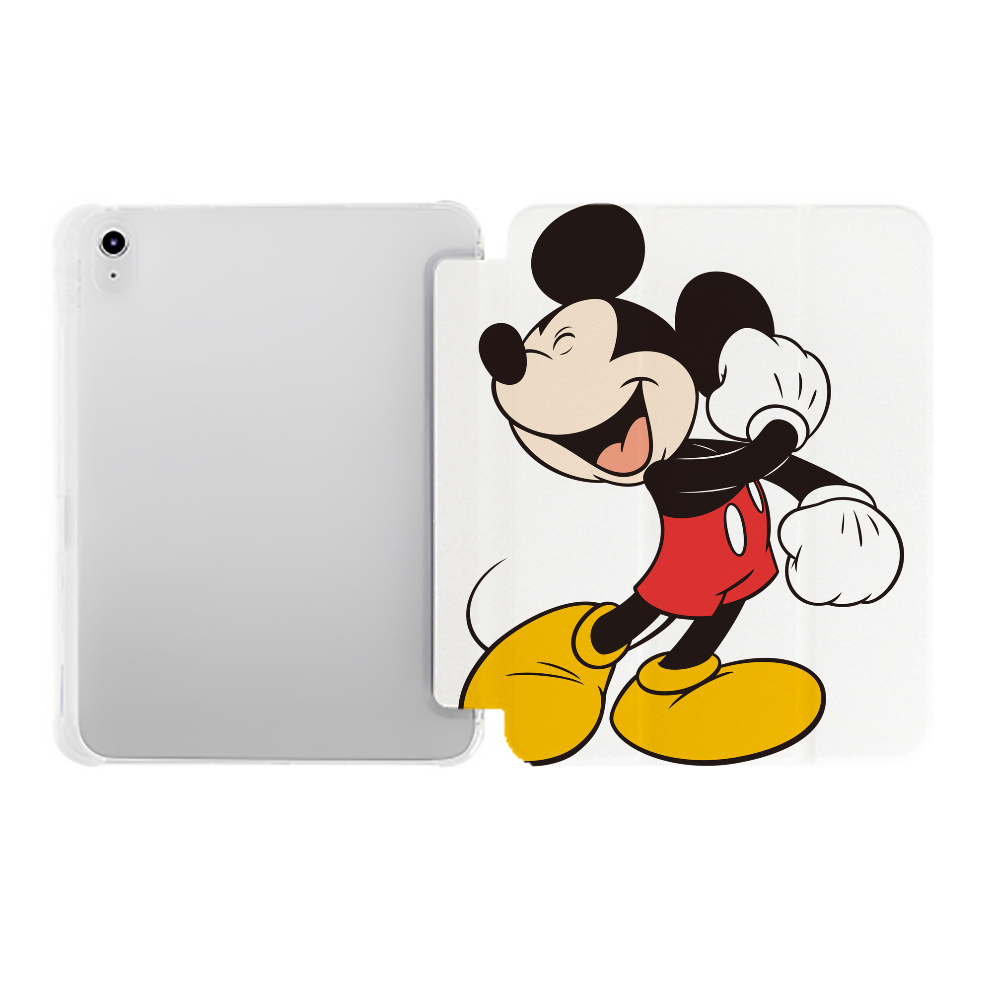 （画像用） ミッキーマウス Mickey Mouse IPad ケース ペン収納付き 三つ折りスタンド PUレザー×シリコン 対応機種9.5/10.5/10.9インチ